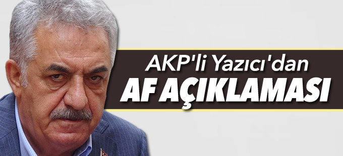 AKP'li Yazıcı'dan af açıklaması