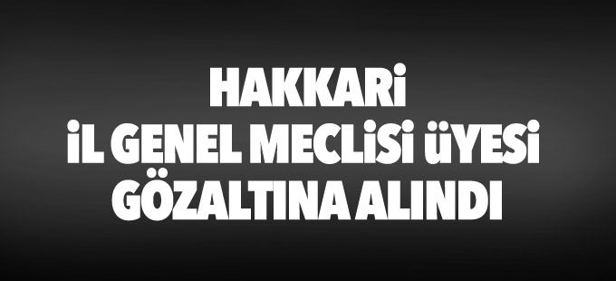 Hakkari İl Genel Meclisi üyesi gözaltına alındı