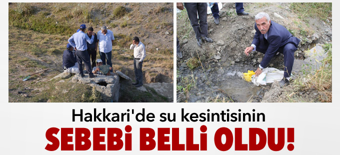 Hakkari'de su kesintisinin sebebi belli oldu!