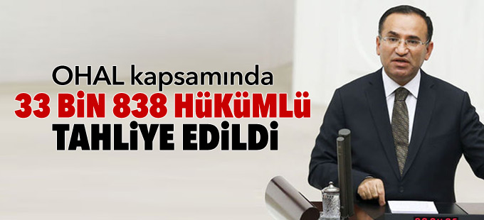 Bozdağ: OHAL kapsamında 33 bin 838 hükümlü tahliye edildi