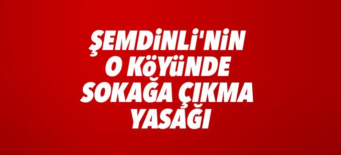 Şemdinli'nin o köyünde sokağa çıkma yasağı