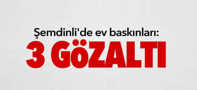 Şemdinli'de ev baskınları: 3 gözaltı