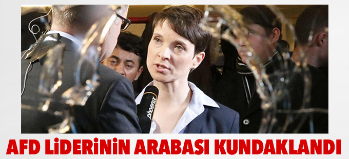 AfD liderinin arabası kundaklandı