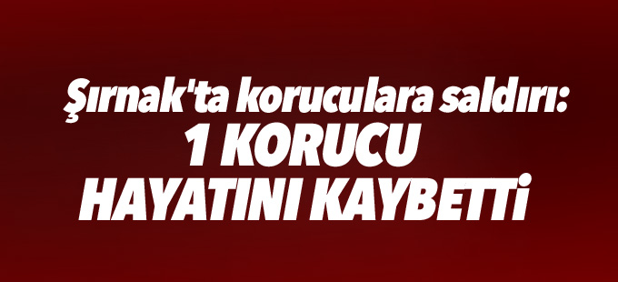Şırnak'ta koruculara saldırı: 1 korucu hayatını kaybetti