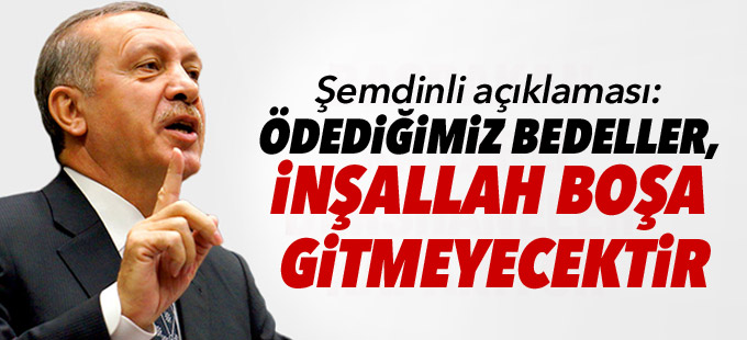 Erdoğan'dan Şemdinli açıklaması: Ödediğimiz bedeller, inşallah boşa gitmeyecektir