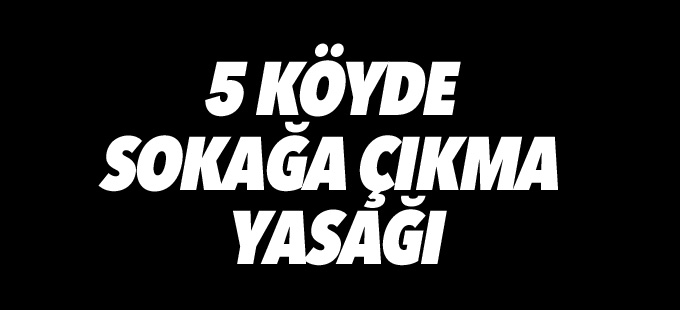 Tatvan'da 5 köyde sokağa çıkma yasağı
