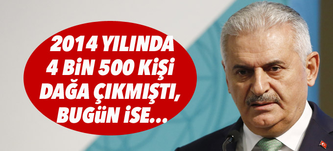 Yıldırım: 2014 yılında 4 bin 500 kişi dağa çıkmıştı, bugün ise...