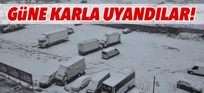 Kars güne karla uyandı