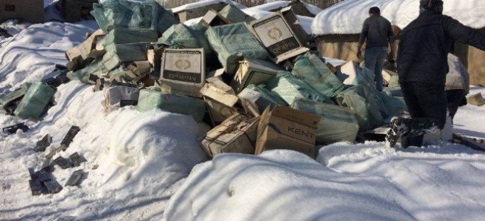 Yüksekova'da 225 bin paket kaçak sigara yakalandı