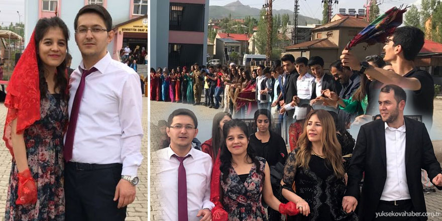 Yüksekova: Öğrenciler yıl sonu şenliklerinde Denizlili öğretmenlerine kına töreni düzenledi