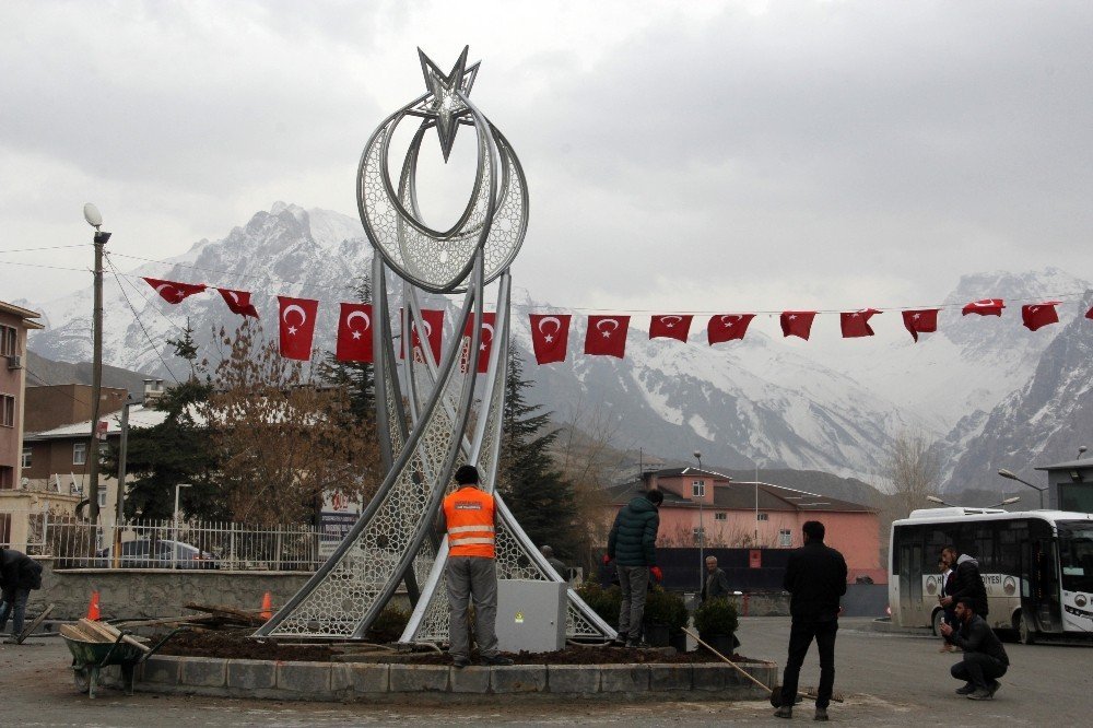 Hakkari’de Cumhurbaşkanı Erdoğan için hazırlık