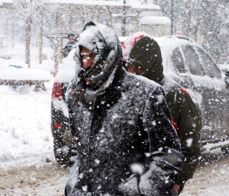 Van'da 2 gündür etkisini sürdüren kar yağışından kareler 17