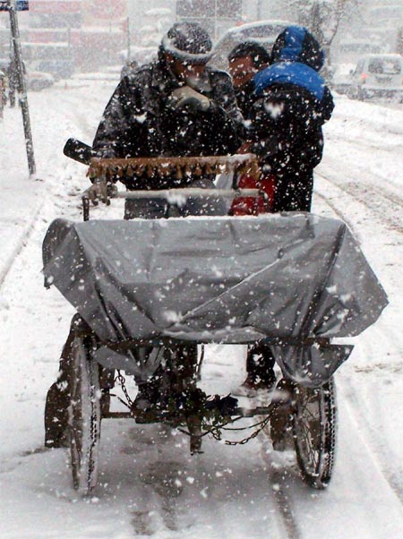 Van'da 2 gündür etkisini sürdüren kar yağışından kareler 20
