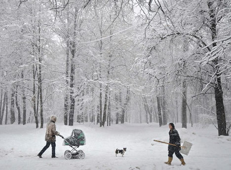 Moskova'ya yüzyılın kar yağışı 9