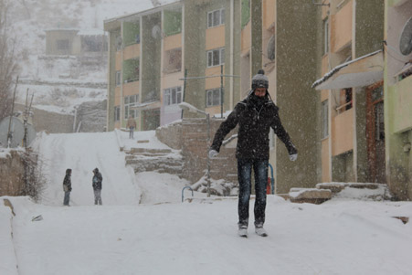 Hakkari'de kar yağışı hayatı olumsuz etkiliyor 17