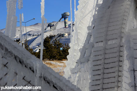 Erzurum'da Sibirya soğukları buzlu sanata dönüştü 16