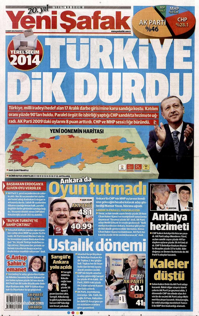 Manşetlerde yerel seçim 2014 24