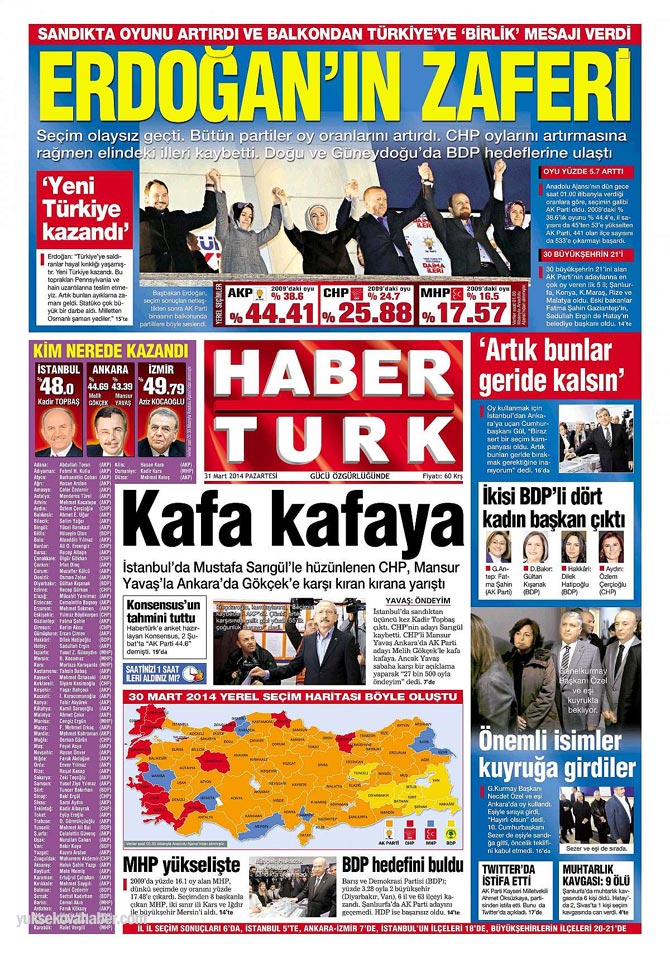 Manşetlerde yerel seçim 2014 9