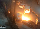 Yüksekova'da sivil polis aracı ateşe verildi
