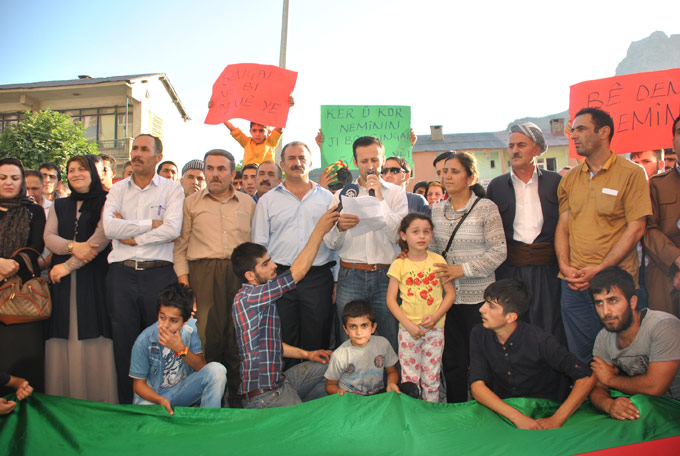 Şemdinli'de yüzlerce kişi IŞİD’i protesto etti 27