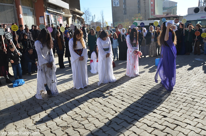 Yüksekova'da kadına yönelik şiddet protestosu 2