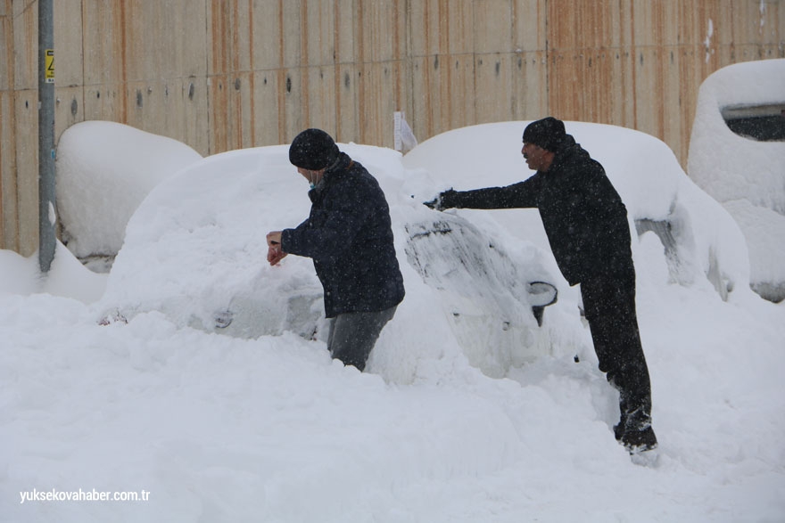 Yüksekova'da kar yağışı devam ediyor 1