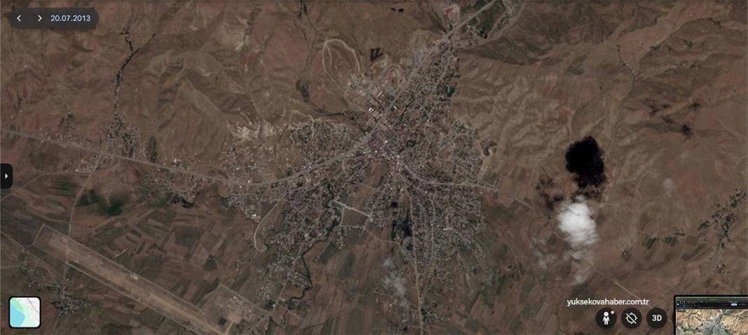 Uydu görüntüleriyle Yüksekova'daki 22 yıllık değişim 2