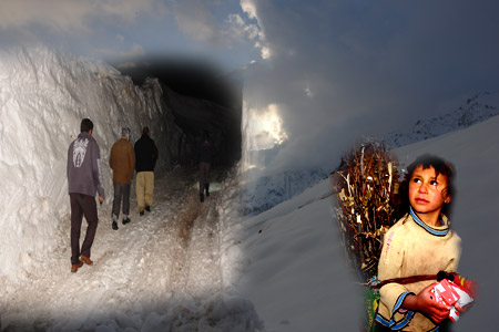 Şemdinli'de karla mücadeleden kareler