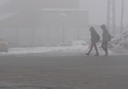 Yüksekova'da sisli hava hayatı olumsuz etkiliyor