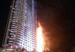 Dubai'de 63 katlı otelde yangın