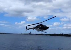 Helikopter denize çakıldı