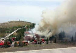 Ankara'da askeri bölgede yangın