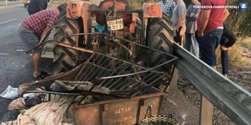 İşçileri taşıyan traktöre kamyonet çarptı: 11 yaralı