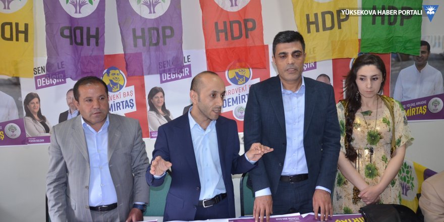 HDP’nin adaylarından Yüksekova’daki seçim bürosuna ziyaret