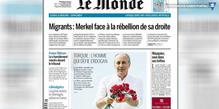İnce, Le Monde'un kapağında: Erdoğan'ı terleten adam