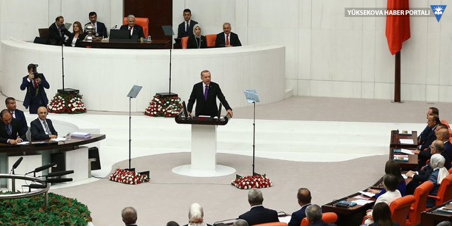 Erdoğan yürütme yetkisiyle Meclis'te: Darbelere krizlere engel olamadık