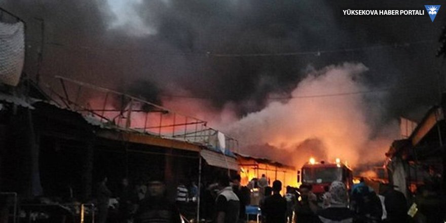 Erbil'de büyük yangın: Yüzlerce dükkan kül oldu