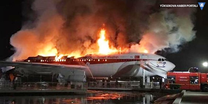 Konya'da uçak restoran-kafede yangın