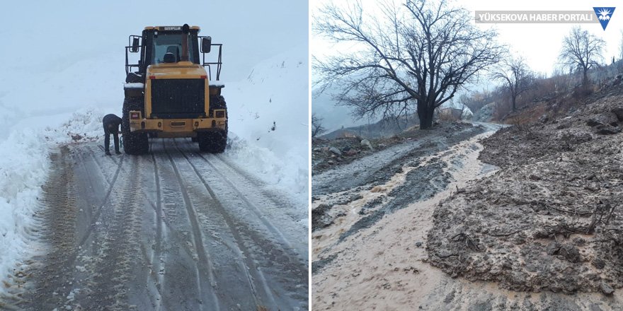 Yüksekova'da köy yolları ulaşıma kapandı