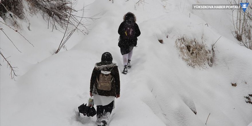 Hakkari ve Yüksekova'da eğitime kar engeli