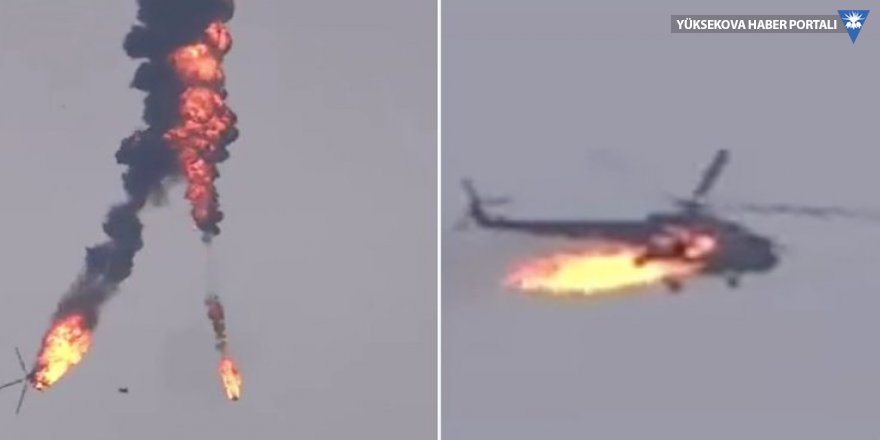 İdlib'de Suriye helikopteri düşürüldü