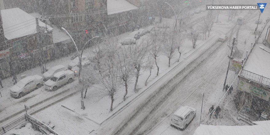 Yüksekova'da yağmur, öğleden sonra yerini kar yağışına bıraktı