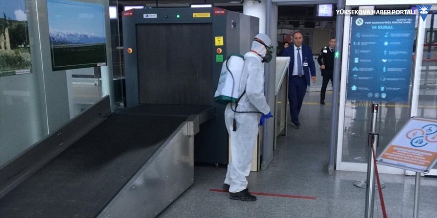 Yüksekova Selahaddin Eyyubi Havalimanı dezenfekte edildi