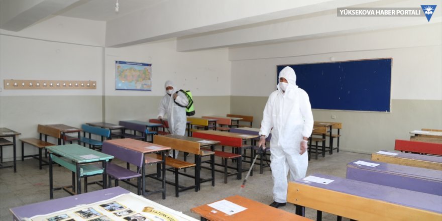 Başkale'de LGS'nin yapılacağı okullar dezenfekte edildi