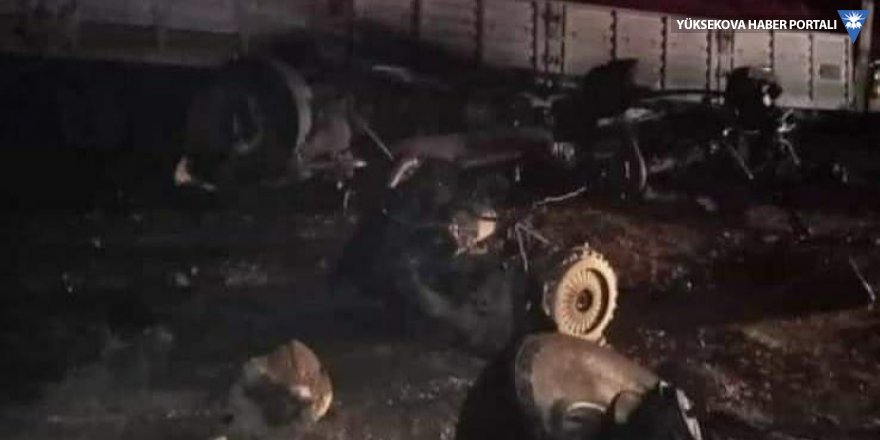 Cizre'de şarampole devrilen kömür yüklü tır yandı: 1 ölü