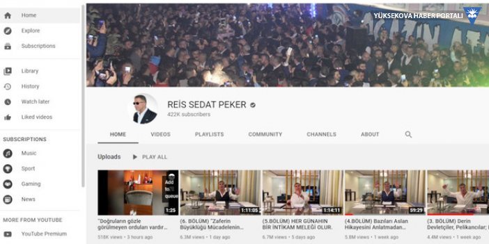 Youtube Sedat Peker'in hesabına 'onay tiki' verdi