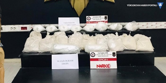 Yüksekova'da 30 kilo 400 gram eroin yakalandı