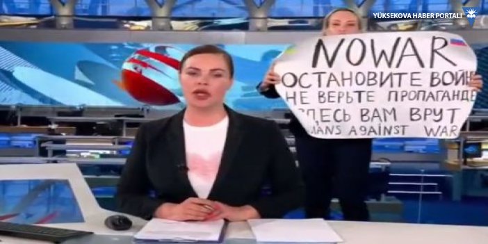 Rusya devlet televizyonu canlı yayınında savaş karşıtı protesto