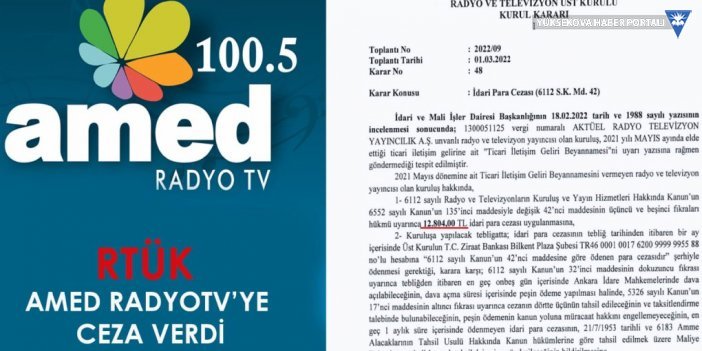 RTÜK’ten Amed Radyo’ya 12 bin TL’lik ceza