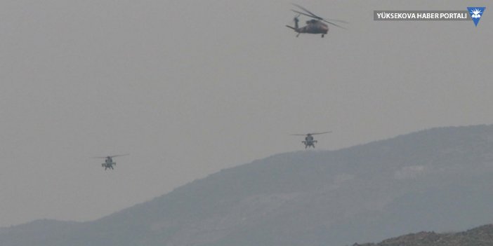 Yüksekova'da askeri helikopter ve uçak hareketliliği